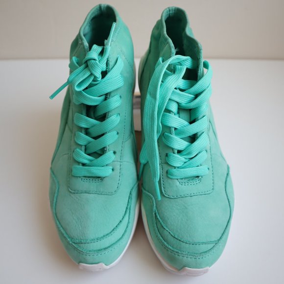 Puma Trinomic Wedge Teal Leather Sneakers, Lace Up Puma Sneakers - Picture 5 of 5